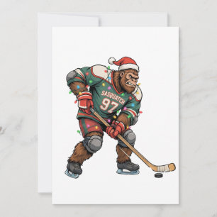 Tarjeta De Agradecimiento Hombre de nieve Hockey sobre hielo Navidad 2026 De