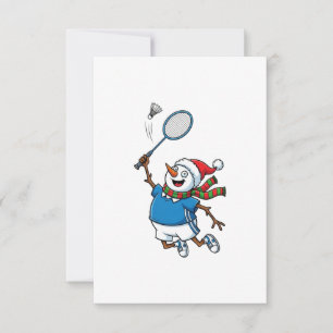 Tarjeta De Agradecimiento Hombre de nieve Lacrosse Navidad 2026 Deportes Nav