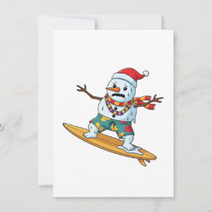 Tarjeta De Agradecimiento Hombre de nieve surfista Navidad 2026 Deportes de