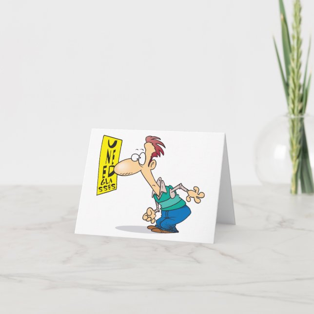 Tarjeta De Agradecimiento Hombre leyendo un gráfico de ojos (Anverso)