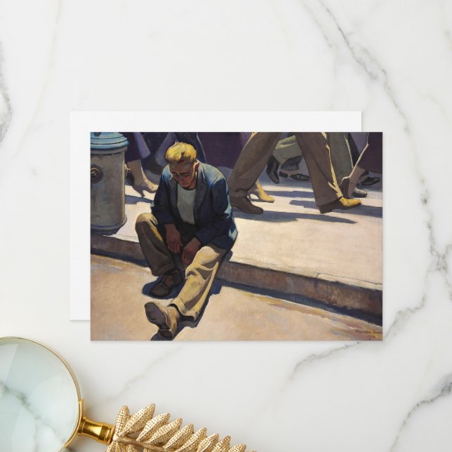 Tarjeta De Agradecimiento Hombre olvidado por Maynard Dixon (Anverso/Reverso In Situ)