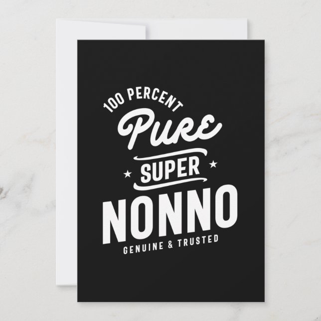 Tarjeta De Agradecimiento Hombres 100% Regalo Super Nonno Puro (Anverso)