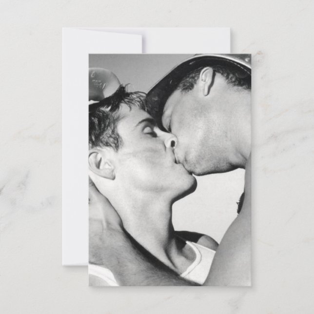 TARJETA DE AGRADECIMIENTO HOMBRES GAY KISSING LGBTQ (Anverso)