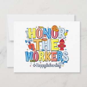 Tarjeta De Agradecimiento Homenaje al feliz día laboral de los trabajadores