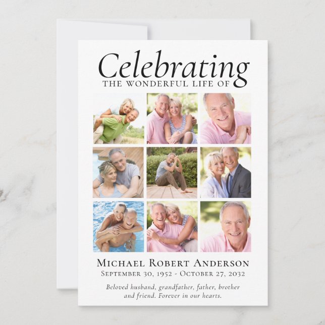 Tarjeta De Agradecimiento Homenaje conmemorativo 9 Collage de fotos Keepsake (Anverso)