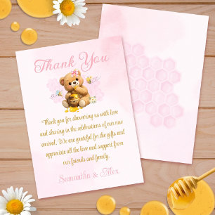 Tarjeta De Agradecimiento Honey Bear Baby Shower - A Little Honey Baby Showe
