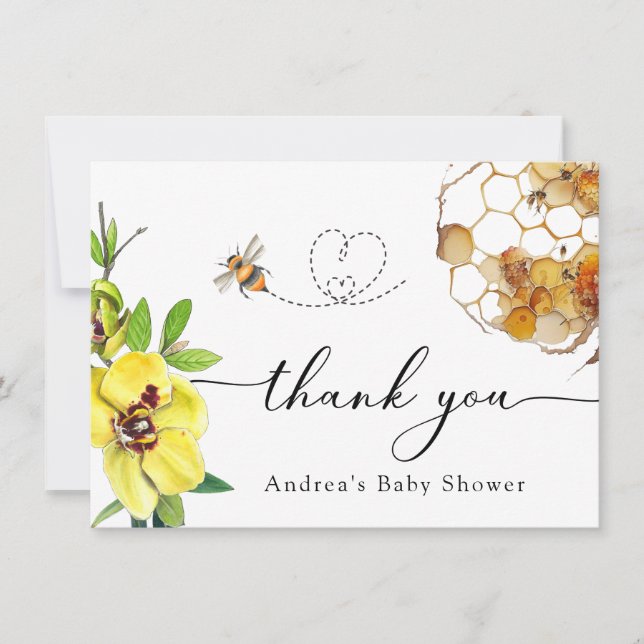 Tarjeta De Agradecimiento Honey Bee | Gracias (Anverso)