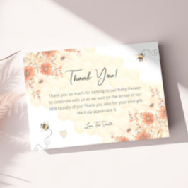 Tarjeta De Agradecimiento Honey Bee Wildflower Gender Neutral Baby Shower
