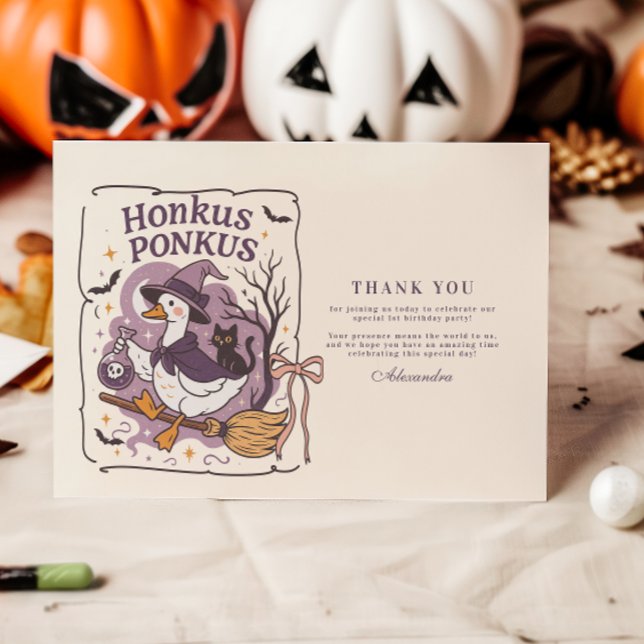Tarjeta De Agradecimiento Honkus Ponkus Spooky Goose Halloween (Subido por el creador)