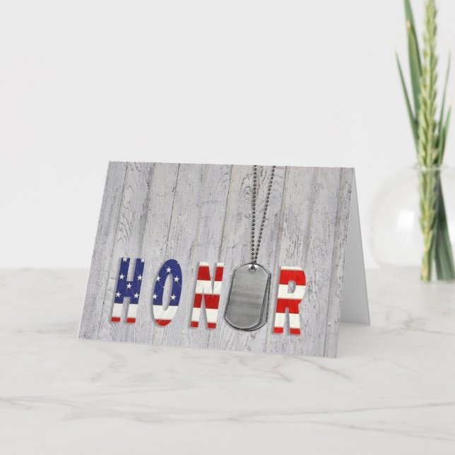 Tarjeta De Agradecimiento Honor militar de las placas de identificación (Anverso)