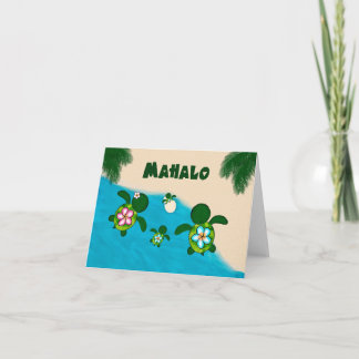 Tarjeta De Agradecimiento Honu BOY Baby Sea TURTLE Gracias Familia Blue 284