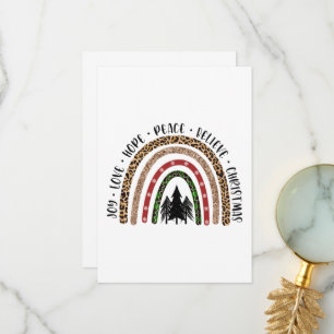 Tarjeta De Agradecimiento Hope Peace Love Joy Rainbow Navidades