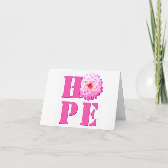 Tarjeta De Agradecimiento HOPE Pink Dahlia Flower Photo Card (Anverso)