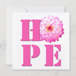 Tarjeta De Agradecimiento HOPE Pink Dahlia Flower Photo Square Card