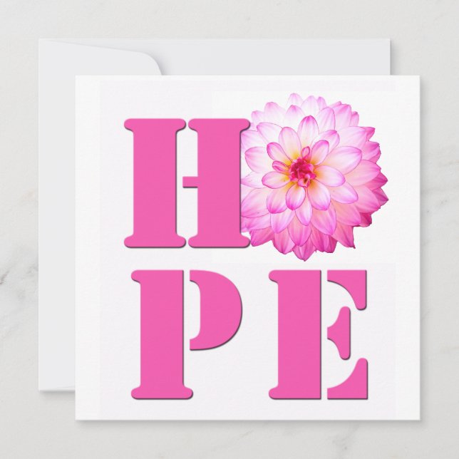 Tarjeta De Agradecimiento HOPE Pink Dahlia Flower Photo Square Card (Anverso)