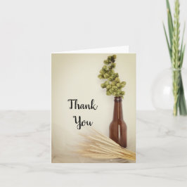 Tarjeta De Agradecimiento Hops secos y Boda de cerveza de trigo gracias