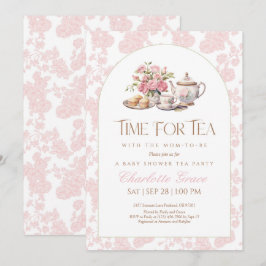 Tarjeta De Agradecimiento Hora de invitar a Tea Baby Shower