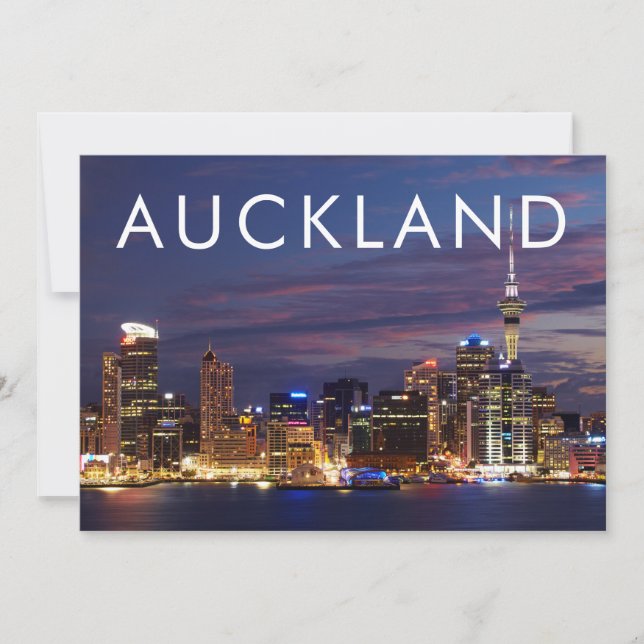 Tarjeta De Agradecimiento Horizonte de la ciudad de Auckland (Anverso)