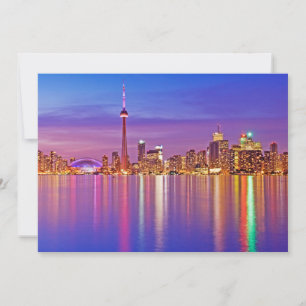 Tarjeta De Agradecimiento Horizonte de Toronto al anochecer