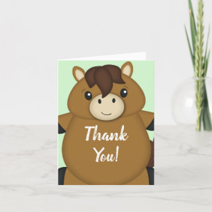 Tarjeta De Agradecimiento Horse Baby Shower