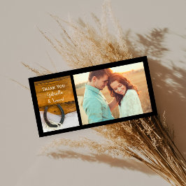 Tarjeta De Agradecimiento Horseshoe Pearls Country Barn Boda Gracias