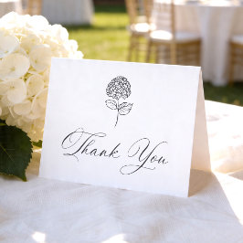 Tarjeta De Agradecimiento Hortensia Clásica al Carbón Foto Boda