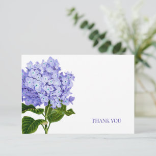 Tarjeta De Agradecimiento Hortensia floral elegante acuarela