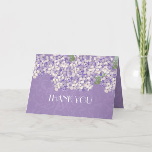 Tarjeta De Agradecimiento Hortensia Lavanda Damask Soñadora Gracias