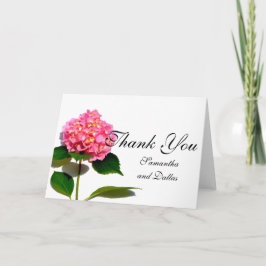 Tarjeta De Agradecimiento Hortensia rosa flor rosada