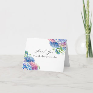 Tarjeta De Agradecimiento Hortensia Simpatía Floral Funeral Gracias