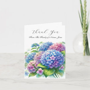 Tarjeta De Agradecimiento Hortensia Simpatía Floral Funeral Gracias