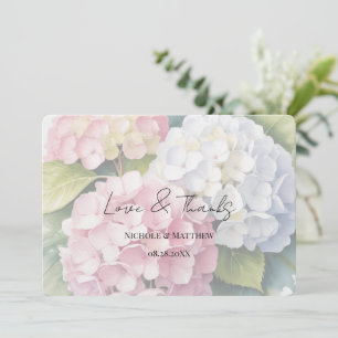 Tarjeta De Agradecimiento Hortensias Elegantes a la Acuarela