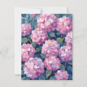 Tarjeta De Agradecimiento Hortensias Florales Rosa Claro