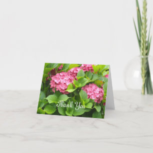 Tarjeta De Agradecimiento Hortensias Rosa Profundo Gracias