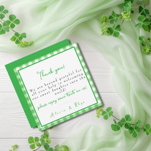 Tarjeta De Agradecimiento Hospital de la NICU de parto y trabajo verde