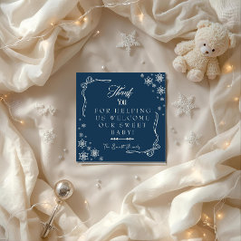 Tarjeta De Agradecimiento Hospital NICU de parto y trabajo azul Snowflake