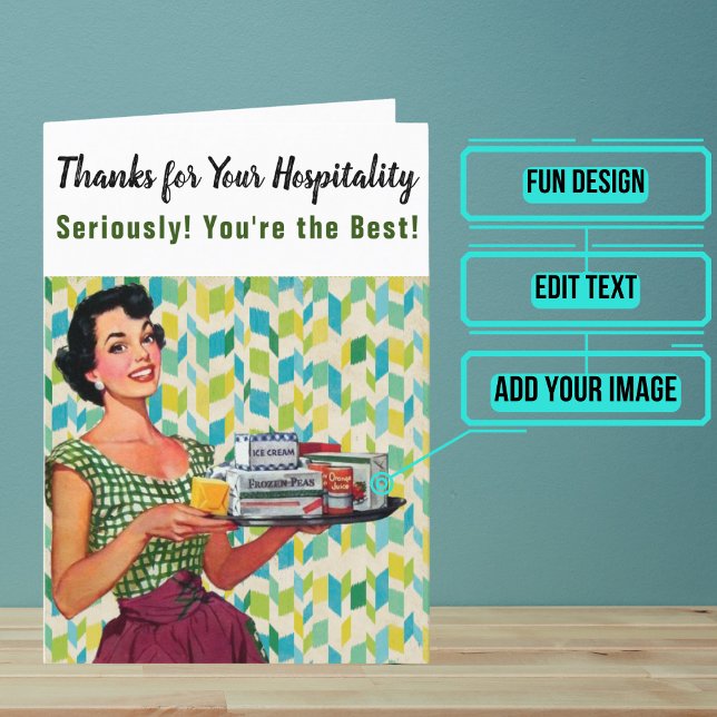 Tarjeta De Agradecimiento Hospitalidad de época (This is a great card to thank someone who showed you hospitality.)