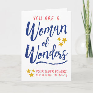Tarjeta De Agradecimiento Hostess Gracias, eres una mujer de maravillas