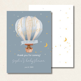 Tarjeta De Agradecimiento Hot Air Balloon Whimsical Cute Teddy Bear 