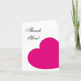 Tarjeta De Agradecimiento Hot Pink Heart Gracias