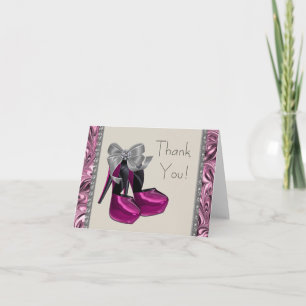 Tarjeta De Agradecimiento Hot Pink High Heels Thank You Card