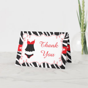 Tarjeta De Agradecimiento Hot Red Lingerie Fiesta Gracias