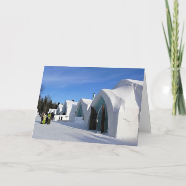Tarjeta De Agradecimiento Hotel de Glace, Quebec, Canadá (Anverso)