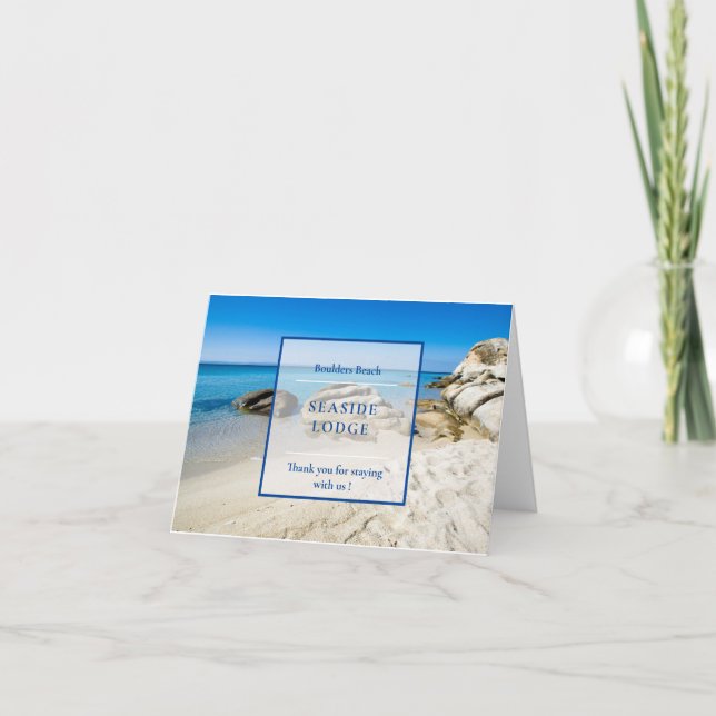 Tarjeta De Agradecimiento Hotel Empresa de fotografía de vacaciones (Anverso)