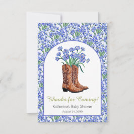 Tarjeta De Agradecimiento Howdy Baby Bluebonnets Cowboy Baby Shower