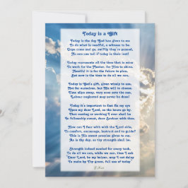Tarjeta De Agradecimiento "Hoy es un regalo" Poema cristiano motivacional
