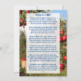 Tarjeta De Agradecimiento "Hoy es un regalo" Poema cristiano motivacional
