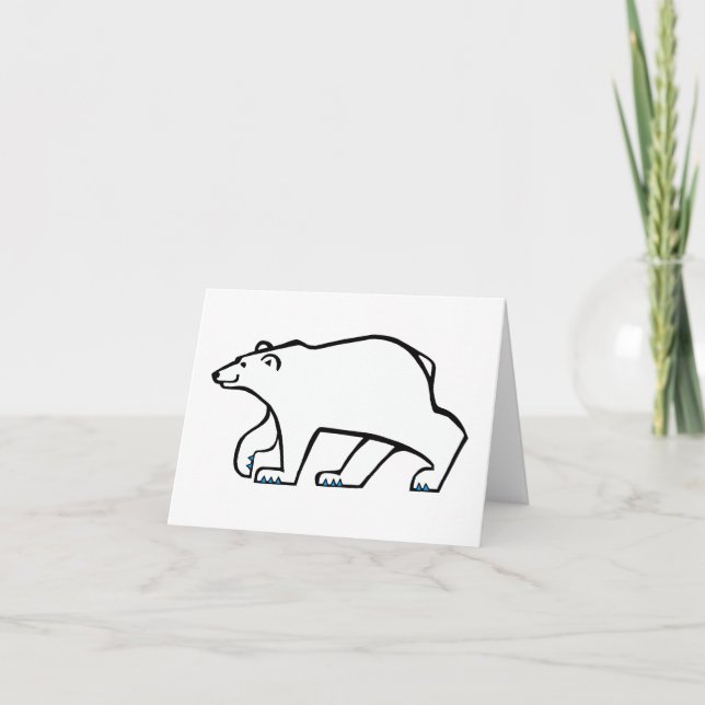 Tarjeta De Agradecimiento Huella de mano - OSO POLAR - Vida silvestre ártica (Anverso)