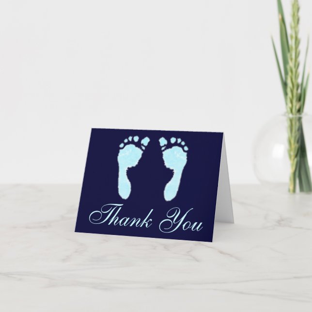 Tarjeta De Agradecimiento Huellas de bebé (niño) (Anverso)