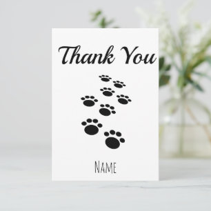Tarjeta De Agradecimiento Huellas de patas de perro editables